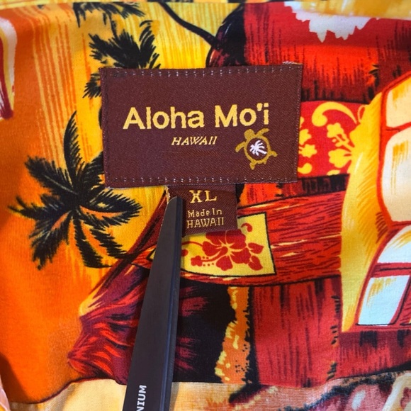 Vintage Royal Creations Mens XL Hawaiian Shirt Made in Hawaii Aloha Orange Red - Picture 7 of 12